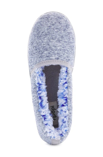 Floopi Chloe Quilt Fleece Slipper In Blue