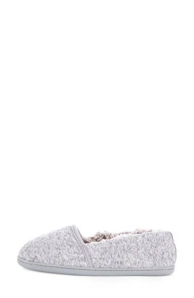 Floopi Chloe Quilt Fleece Slipper In Grey