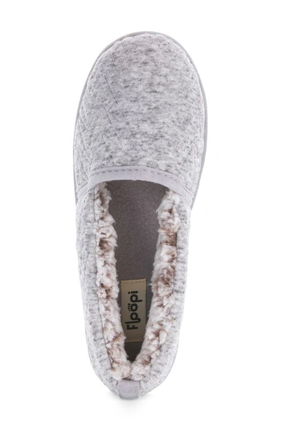 Floopi Chloe Quilt Fleece Slipper In Grey