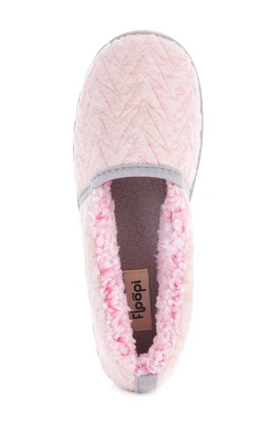 Floopi Chloe Quilt Fleece Slipper In Pink