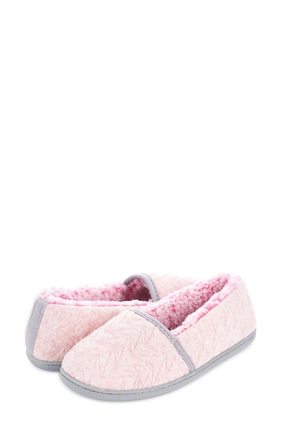 Floopi Chloe Quilt Fleece Slipper In Pink