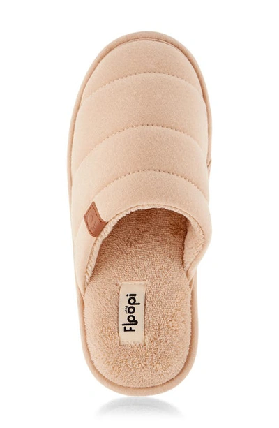 Floopi Katie Terry Knit Scuff Slipper In Taupe