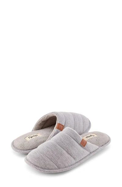 Floopi Katie Terry Knit Scuff Slipper In Heather Grey