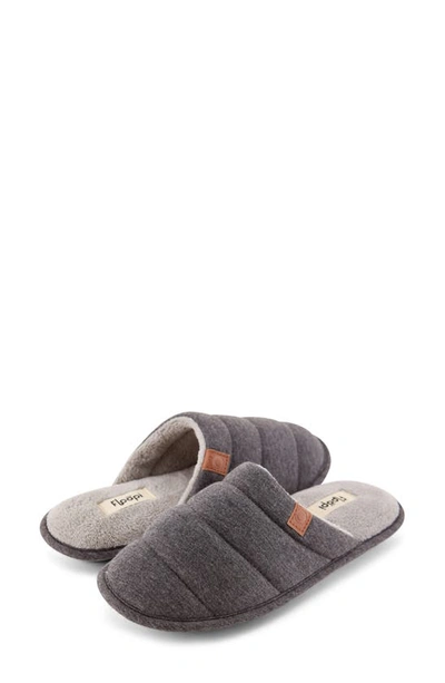 Floopi Katie Terry Knit Scuff Slipper In Charcoal