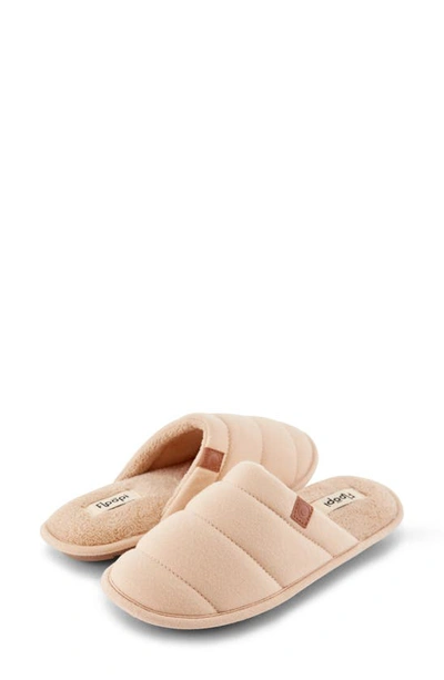 Floopi Katie Terry Knit Scuff Slipper In Taupe