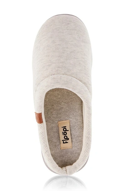 Floopi Sydney Ribbed Slipper In Stone Grey