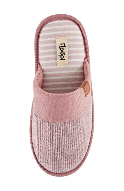 Floopi Bailey Rib Scuff Slipper In Pink