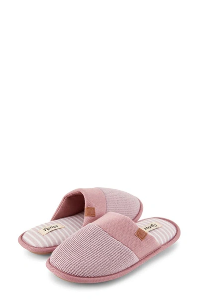 Floopi Bailey Rib Scuff Slipper In Pink