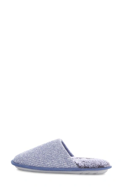 Floopi Aurora Knit Scuff Slipper With Faux Fur Lining In Blue