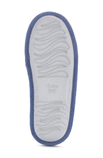Floopi Aurora Knit Scuff Slipper With Faux Fur Lining In Blue