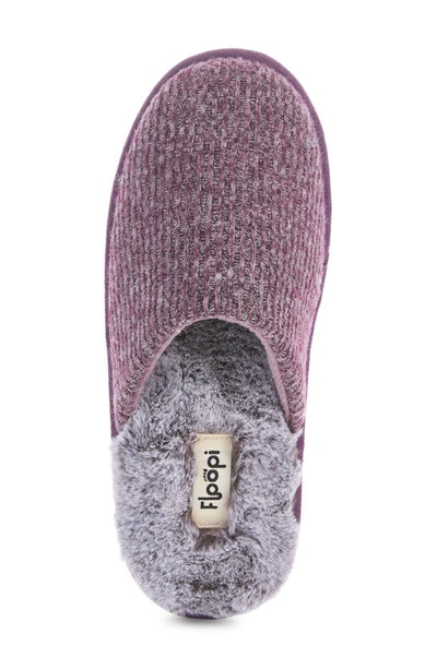 FLOOPI FLOOPI AURORA KNIT SCUFF SLIPPER WITH FAUX FUR LINING 
