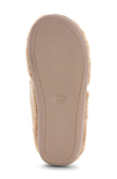 Floopi Lacey Faux Fur Slipper In Taupe
