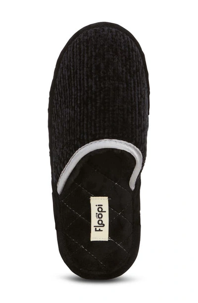 Floopi Victoria Chenille Scuff Slipper In Black