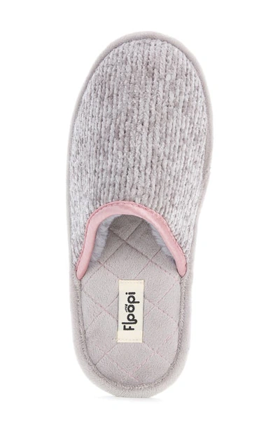 Floopi Victoria Chenille Scuff Slipper In Grey