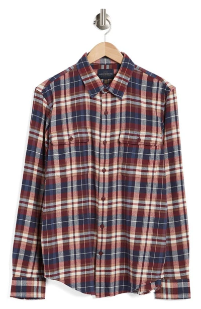 Shop Lucky Brand Humbolt Plaid Workwear Button-up Shirt In Navy Multi Plaid