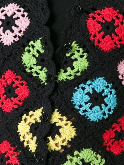 Shop Boutique Moschino Crochet Cropped Cardigan - Black