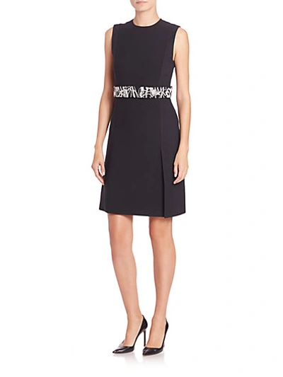 Jason Wu Belted Double-face Crepe Dress In Black