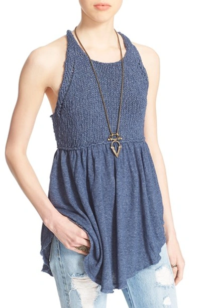 Free People 'mountain View' Knit Tank In Navy
