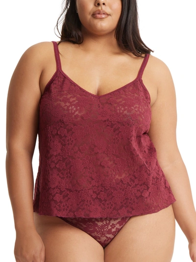 Shop Hanky Panky Plus Size Daily Lace Camisole In Red