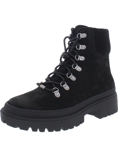 Shop Lucky Brand Eavan Womens Suede Ankle Combat & Lace-up Boots In Black