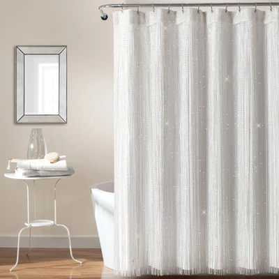 Shop Lush Decor Night Sky String Thread With Peva Lining Shower Curtain White 2pc Set 72x72