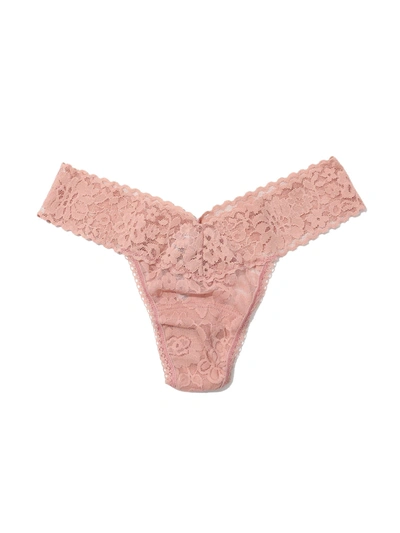 Shop Hanky Panky Daily Lace Lowrise Thong In Pink