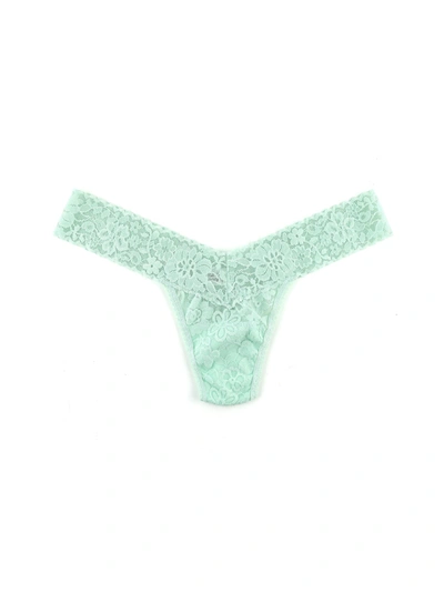 Shop Hanky Panky Daily Lace Petite Thong In Green