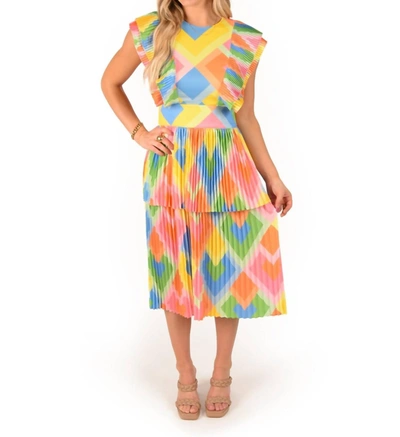 Shop Emily Mccarthy Chloe Dress In Geo Multi