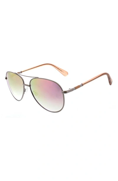Shop Bcbg 47mm Gradient Aviator Sunglasses In Shiny Silver