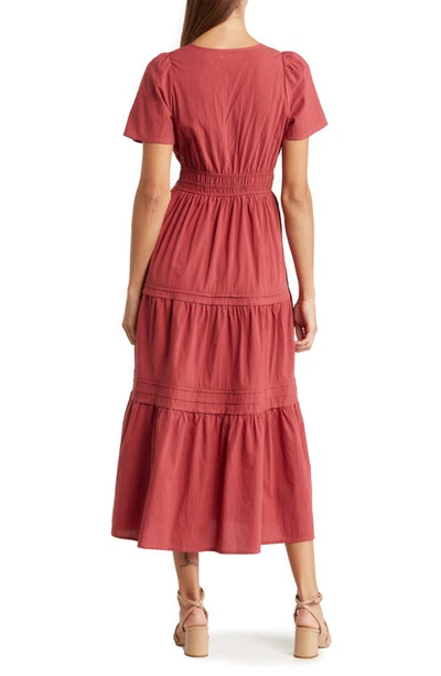 Shop Stitchdrop Tempe Cotton Maxi Dress In Burgundy