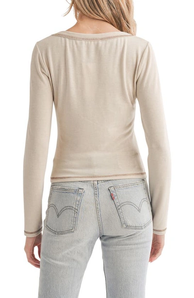 Shop Lush Butter Soft Long Sleeve Top In Beige