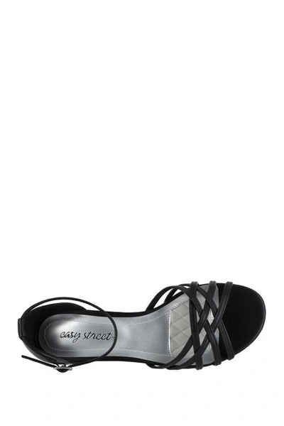 Shop Easy Street Tarrah Ankle Strap Wedge Sandal In Black/patent Piping