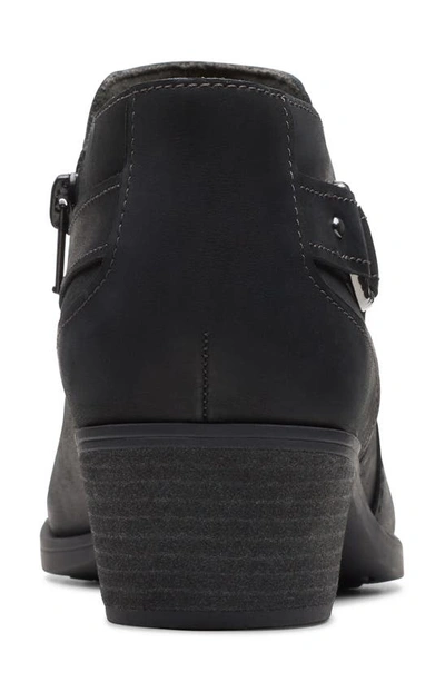 Clarks Charlton Grace Ankle Boot In Black Oily Lea