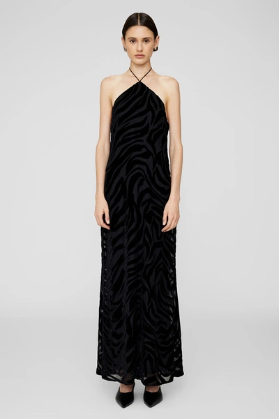 Shop Anine Bing Leanne Dress In Black Zebra Burnout