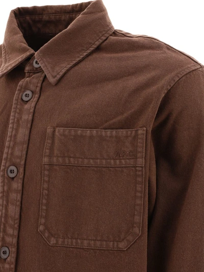 Shop Apc A.p.c. "basile" Overshirt Jacket In Brown