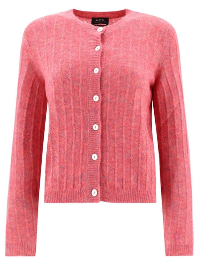 Shop Apc "milena" Cardigan In Pink