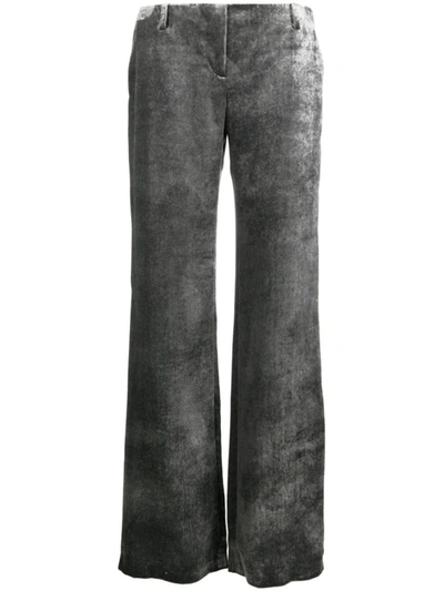 Shop Alberta Ferretti Low-rise Trousers In Grey