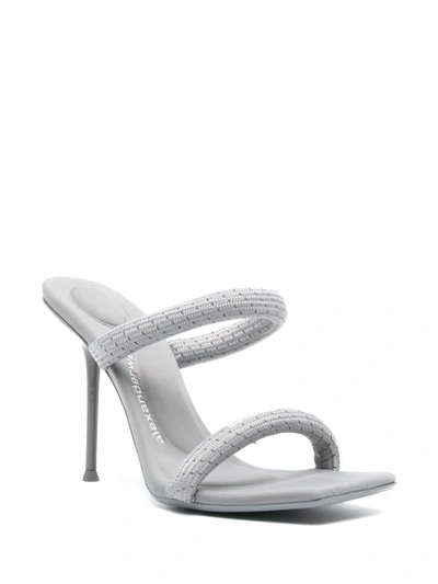 Shop Alexander Wang Julie Tubular Webbing Sandal Shoes In Grey