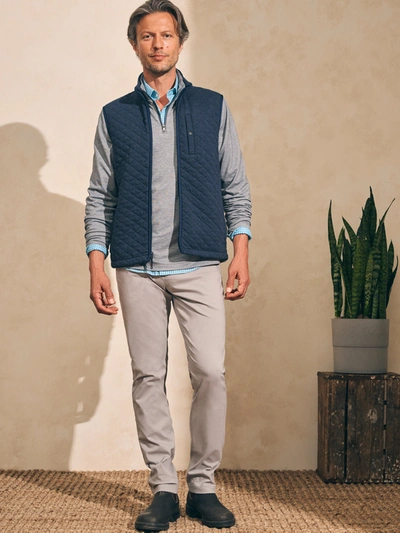 Faherty Epic Quilted Fleece Vest In Navy Melange