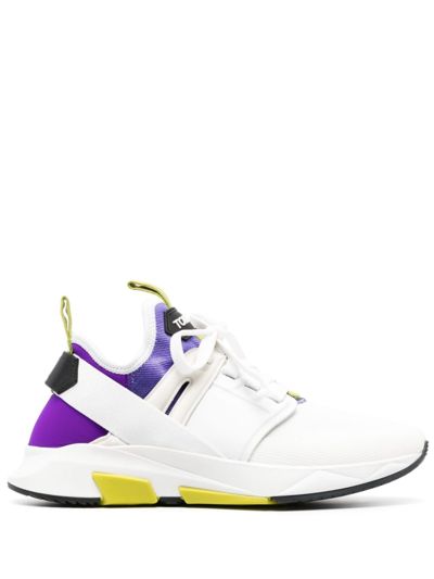 Shop Tom Ford Jago Sock-style Sneakers In White
