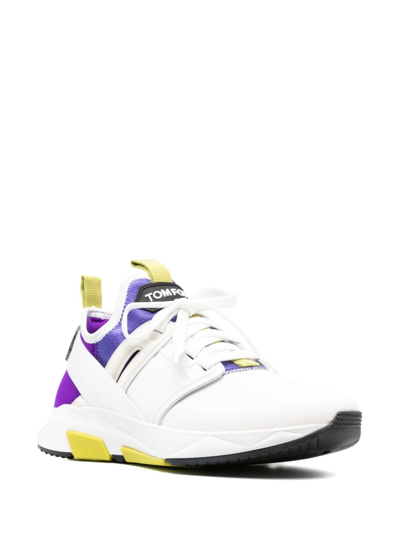Shop Tom Ford Jago Sock-style Sneakers In White