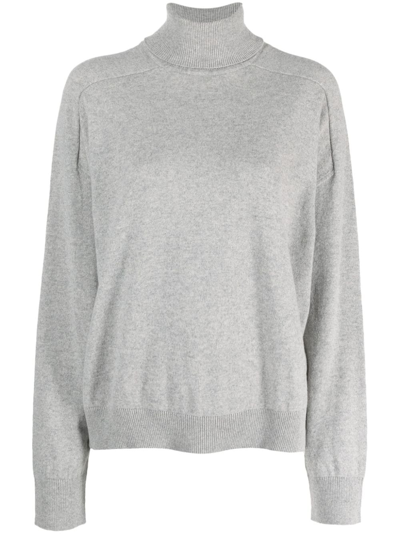 Shop Armarium Mélange-effect Roll-neck Jumper In Grey