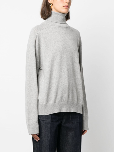 Shop Armarium Mélange-effect Roll-neck Jumper In Grey