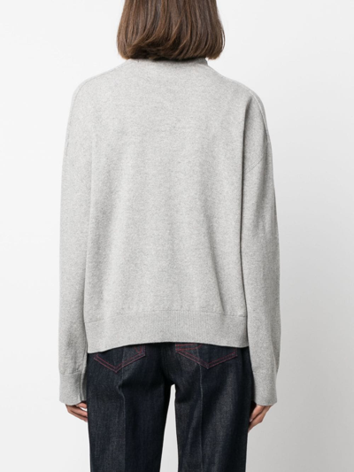 Shop Armarium Mélange-effect Roll-neck Jumper In Grey