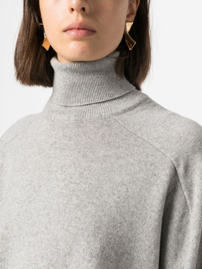 Shop Armarium Mélange-effect Roll-neck Jumper In Grey