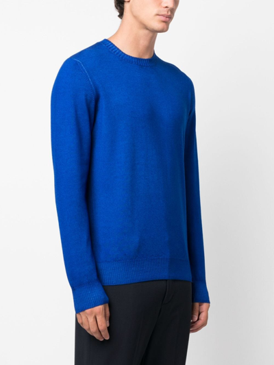 Shop Fay Crew-neck Virgin Wool Sweatshirt In Blue