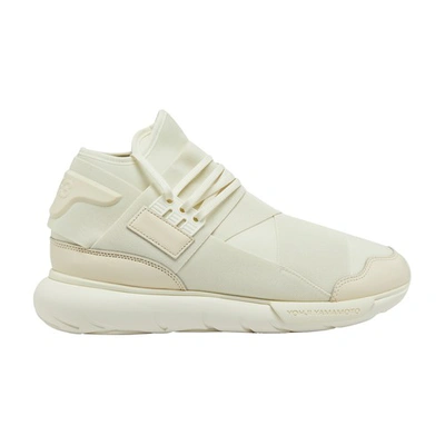 Shop Y-3 Qasa High Top Sneakers In Off_white_cream_white_wonder_white