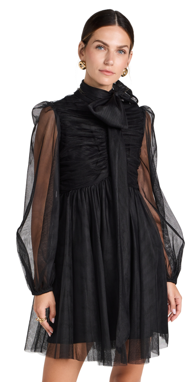 Shop Zimmermann Tulle Mini Dress Black