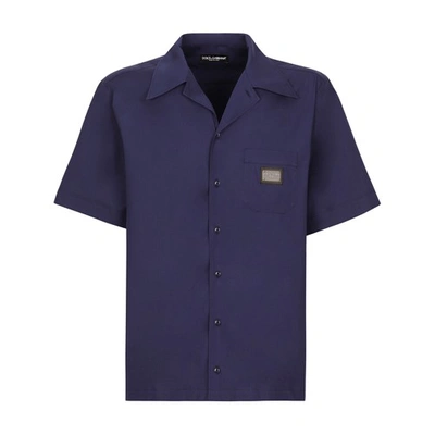Shop Dolce & Gabbana Cotton Hawaiian Shirt In Blue