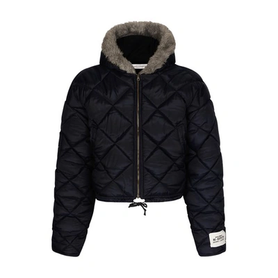 Shop Dolce & Gabbana Quilted Canvas Jacket With Hood In Very_dark_blue_1